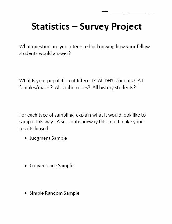 What is a good idea for a statistics project?